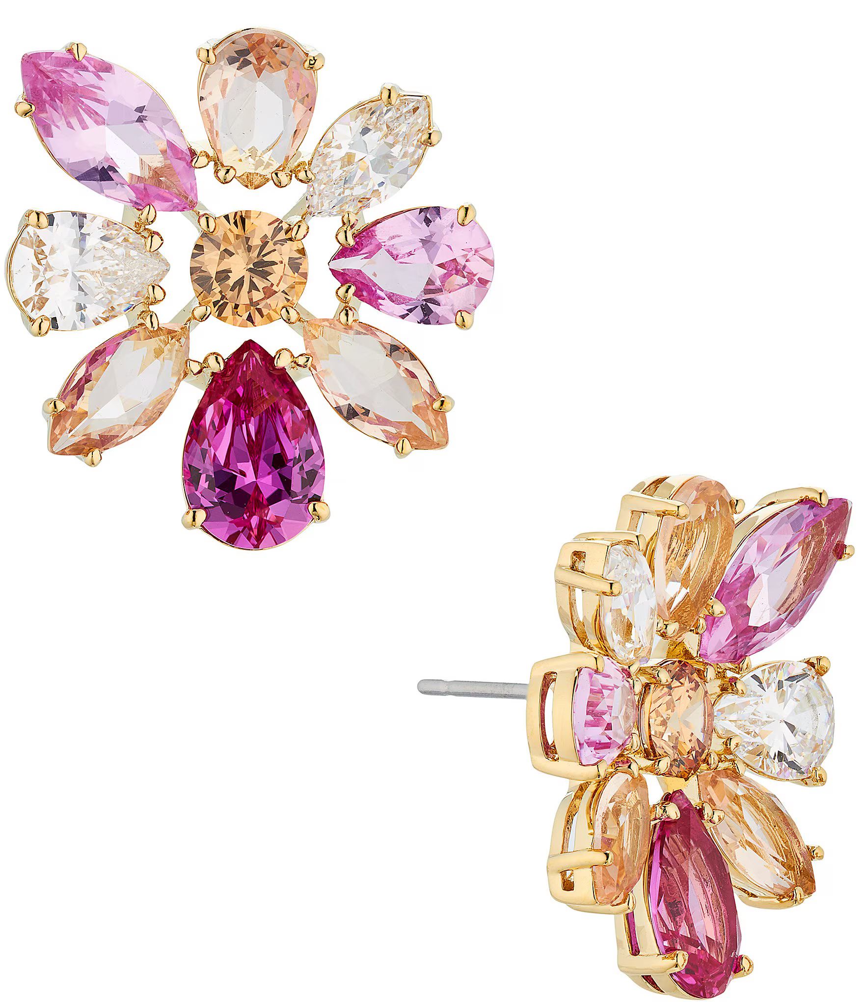 Nadri Watercolor Floral Pink Crystal Tone Stud Earrings | Dillard's | Dillard's