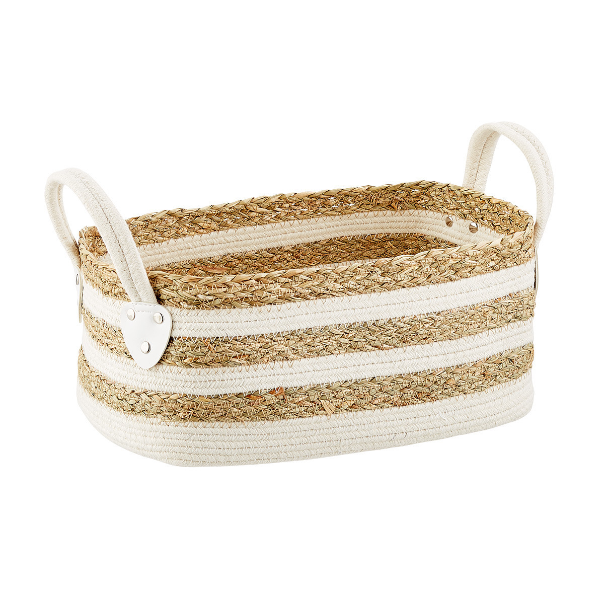 Seagrass and Cotton Baskets with Handles | The Container Store