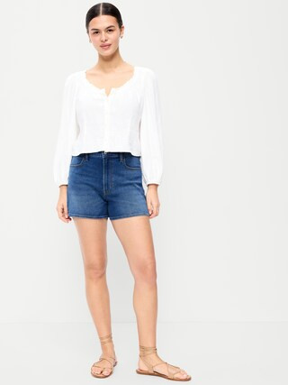 High-Waisted Wow Jean Shorts -- 4-inch inseam | Old Navy (US)