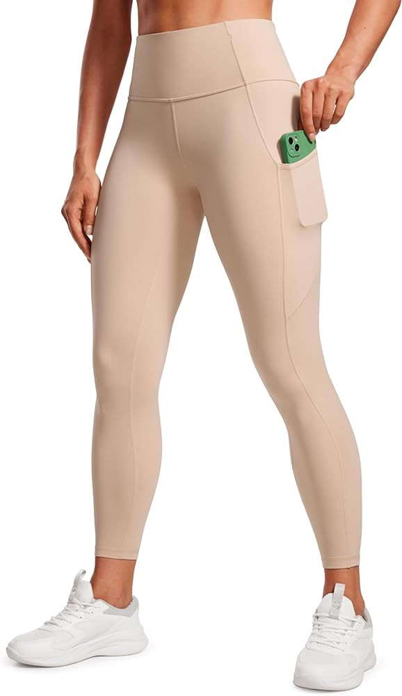 CRZ YOGA Women's Naked Feeling Workout Leggings 25 Inches - High Waisted Yoga Pants with Side Poc... | Amazon (US)