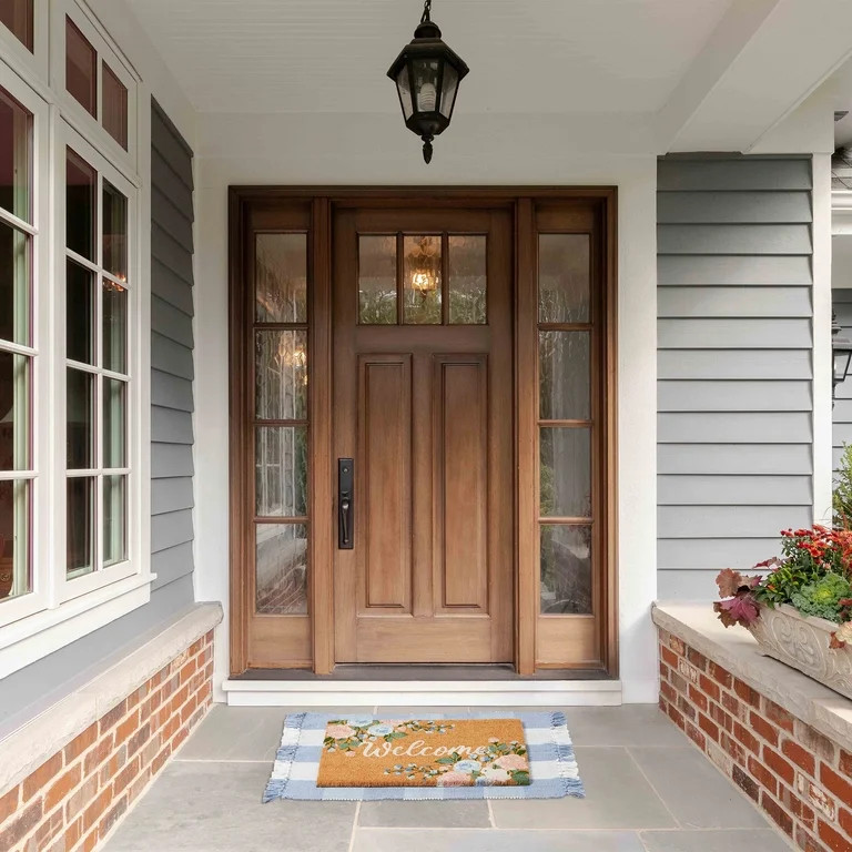 Bunny and Floral Outdoor Coir Doormat, Natural and Pink, 30" x 18",Easter by My Texas House | Walmart (US)