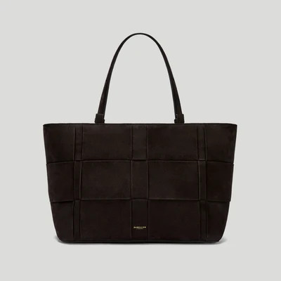 DeMellier The Florence in Dark Chocolate Suede Leather Tote & Work bag | DeMellier