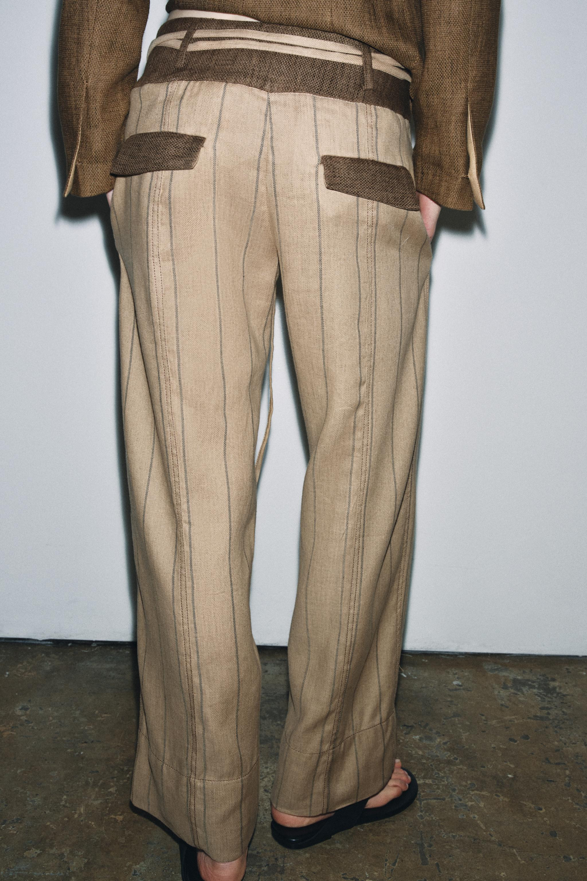 ZW COLLECTION LINEN BLEND PANTS | Zara US