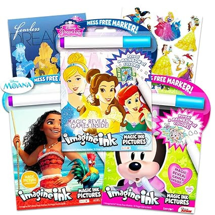 Disney Princess Magic Ink Coloring Book Set -- Bundle of 3 Imagine Ink Books for Girls Kids Toddl... | Amazon (US)