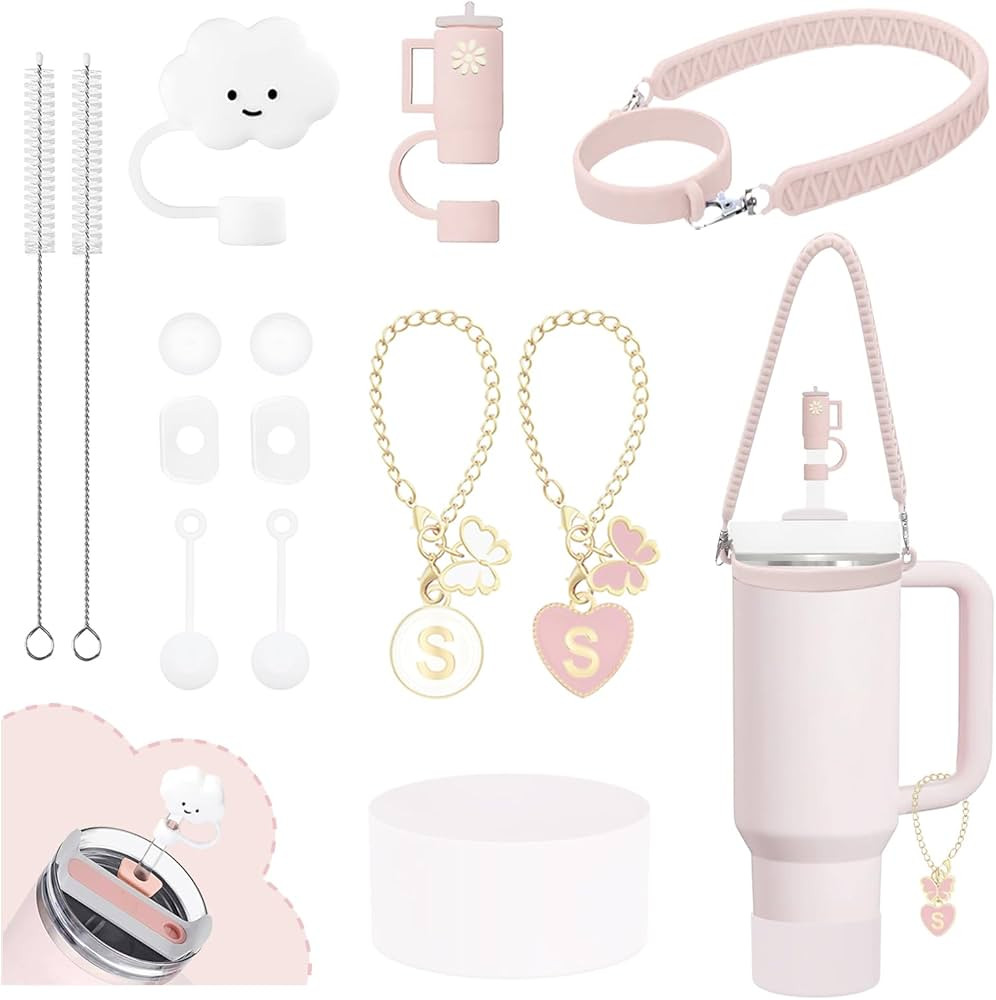 10Pcs Stanley Cup Accessories 9-10mm Stanley Straw Cover Topper Silicone Boot for Stanley Cup Ini... | Amazon (US)