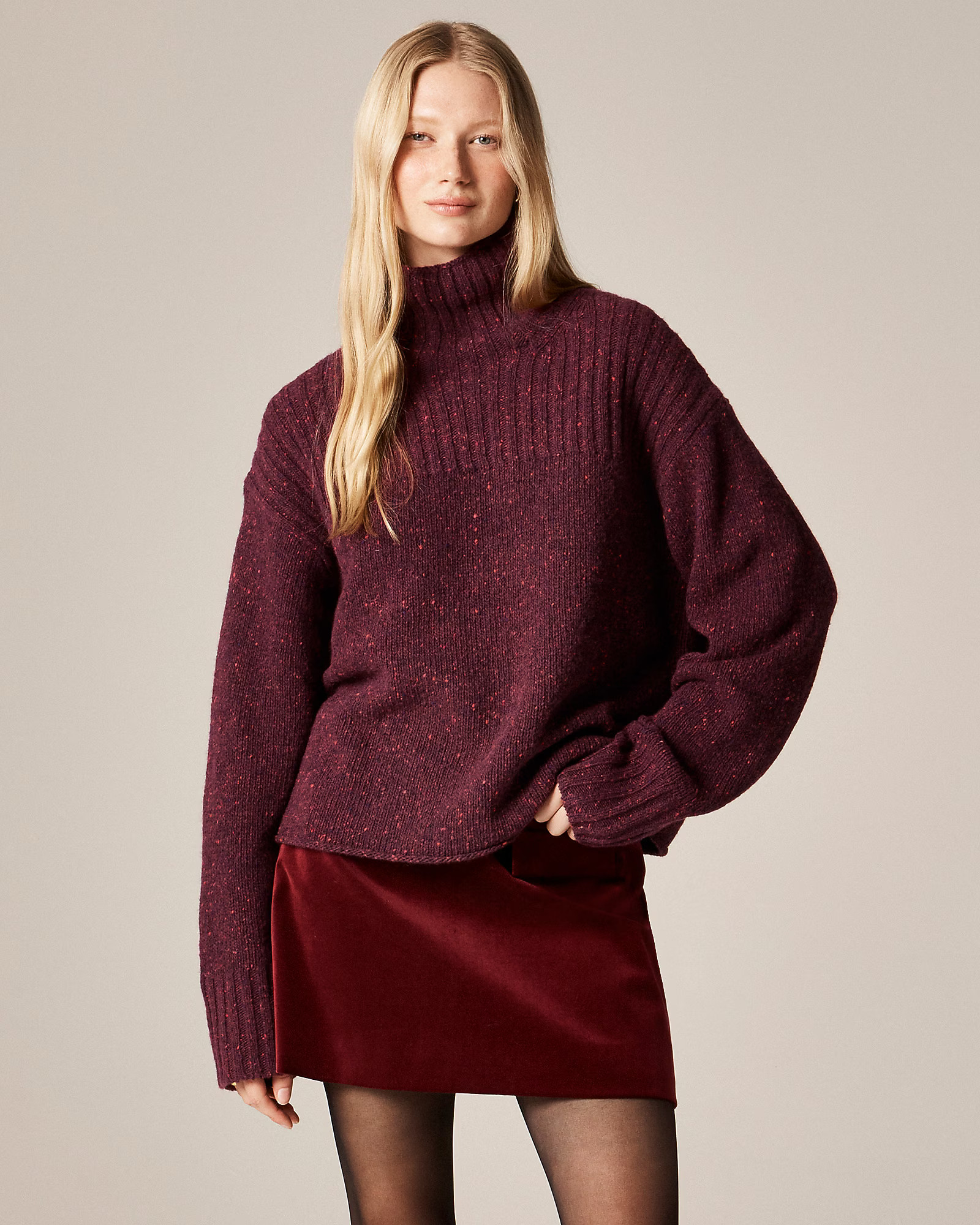 Ribbed turtleneck sweater in donegal wool blend | J. Crew US