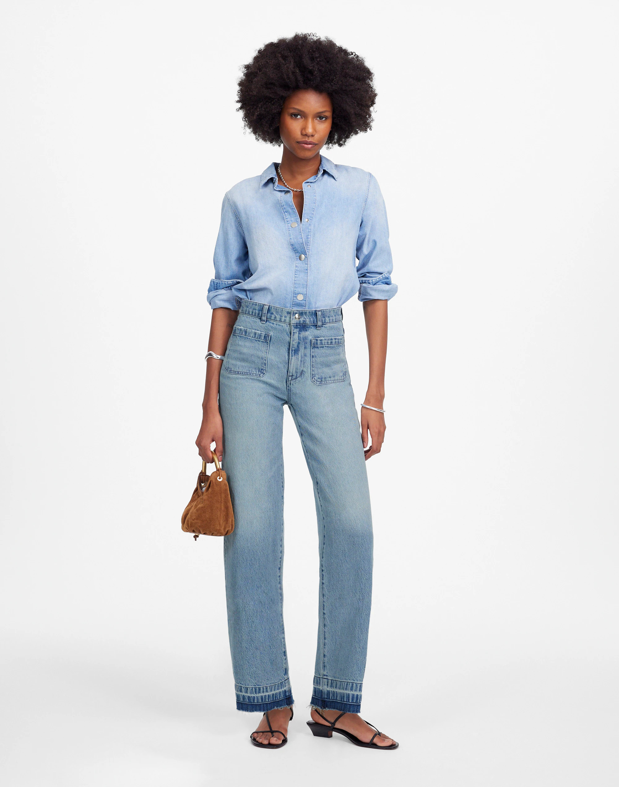 The Tall Emmett Wide-Leg Jean in Banning Wash: Patch Pocket Edition | Madewell