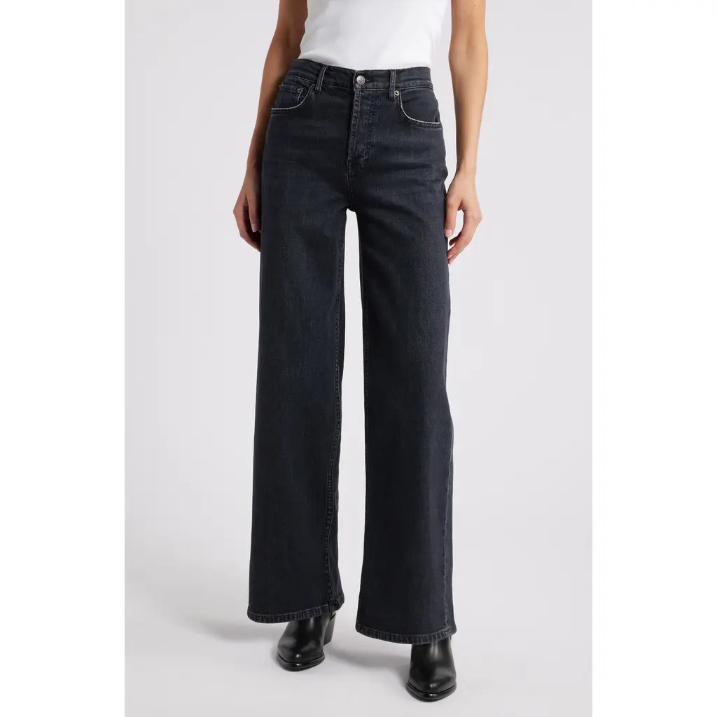 Rails Getty High Waist Wide Leg Jeans in Black Pearl at Nordstrom, Size 24 | Nordstrom