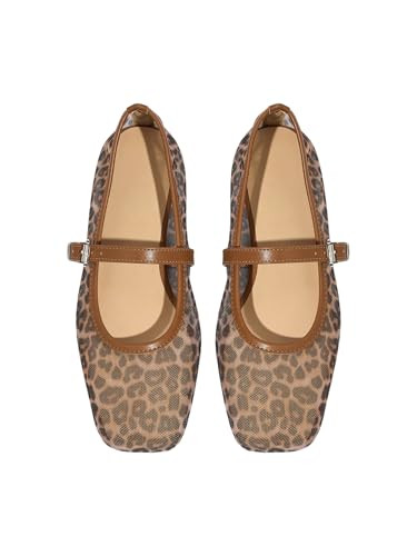 Milumia Women's Mesh Ballet Flats Comfortable Dressy Trendy Square Closed Toe Maryjane Flat Shoes | Amazon (US)