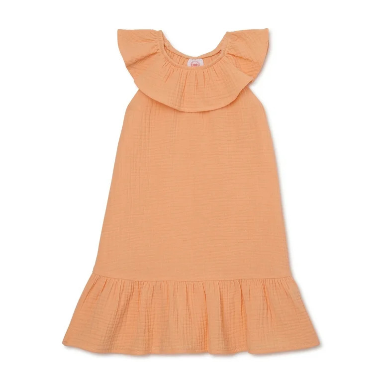 Wonder Nation Toddler Girl Ruffled Dress, Sizes 12M-5T | Walmart (US)