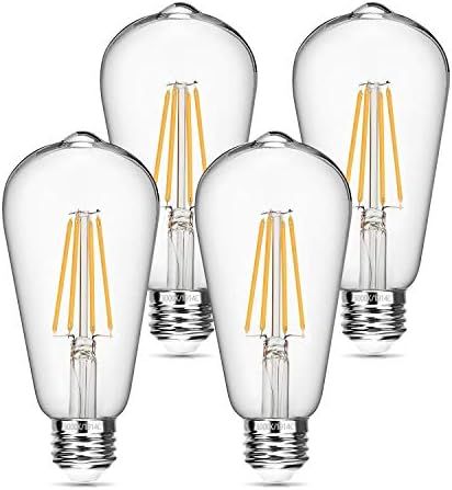 Vintage LED Edison Bulb, Boncoo Dimmable LED Filament Bulb 6W 3000K Soft White ST64 Antique LED Bulb | Amazon (US)