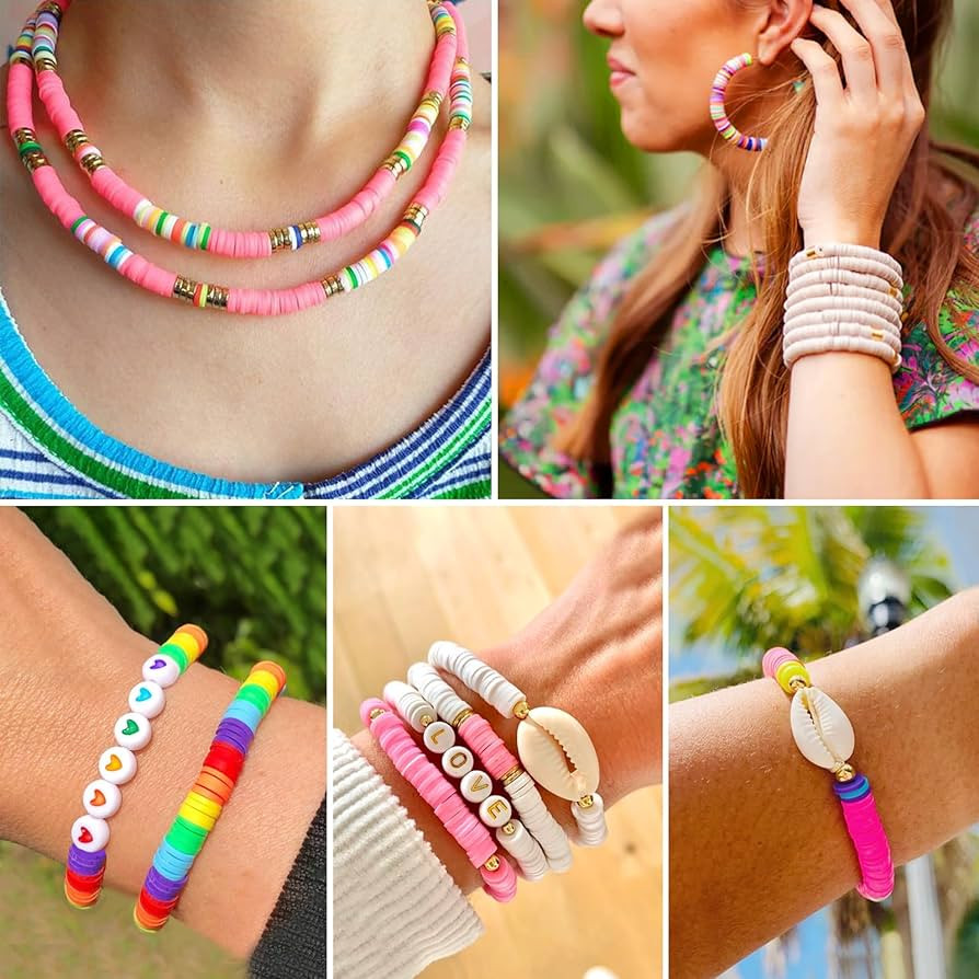 Redtwo 3400 Pcs Clay Beads Bracelet Making Kit, Friendship Bracelet Kit for Jewelry Making, Flat ... | Amazon (US)