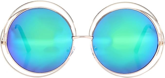 Pro Acme Women’s Double Circle Metal Wire Frame Oversized Round Sunglasses | Amazon (US)