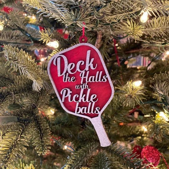 Deck the Halls with Pickleballs Ornament for Christmas, perfect gift for pickleball lovers and pl... | Etsy (US)