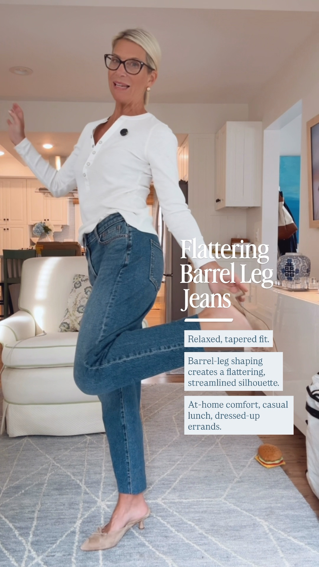 If skinny jeans feel too restrictive and oversized boyfriend jeans feel too baggy, this relaxed tapered fit lands nicely in between.

The barrel-leg shape gives you room through the leg while the tapered ankle keeps the silhouette streamlined. They’re comfortable enough for hanging around the house, but easy to dress up with a polished top and flats.

👩‍💻 LTK PRO TIPS
❤️ Heart = Support my posts ;-)
🔖 Save = Get sale & restock alerts for the things you love!
📋 Lists = Keep favorites organized (List ideas: Christmas, Birthdays, and Vacations!)
📲 Share = Send lists and products to a friend (or your daughters like me).
💬 Comment = Ask me anything, and I’ll answer. ;-)

#LTKootd #LTKSeasonal #LTKOver40