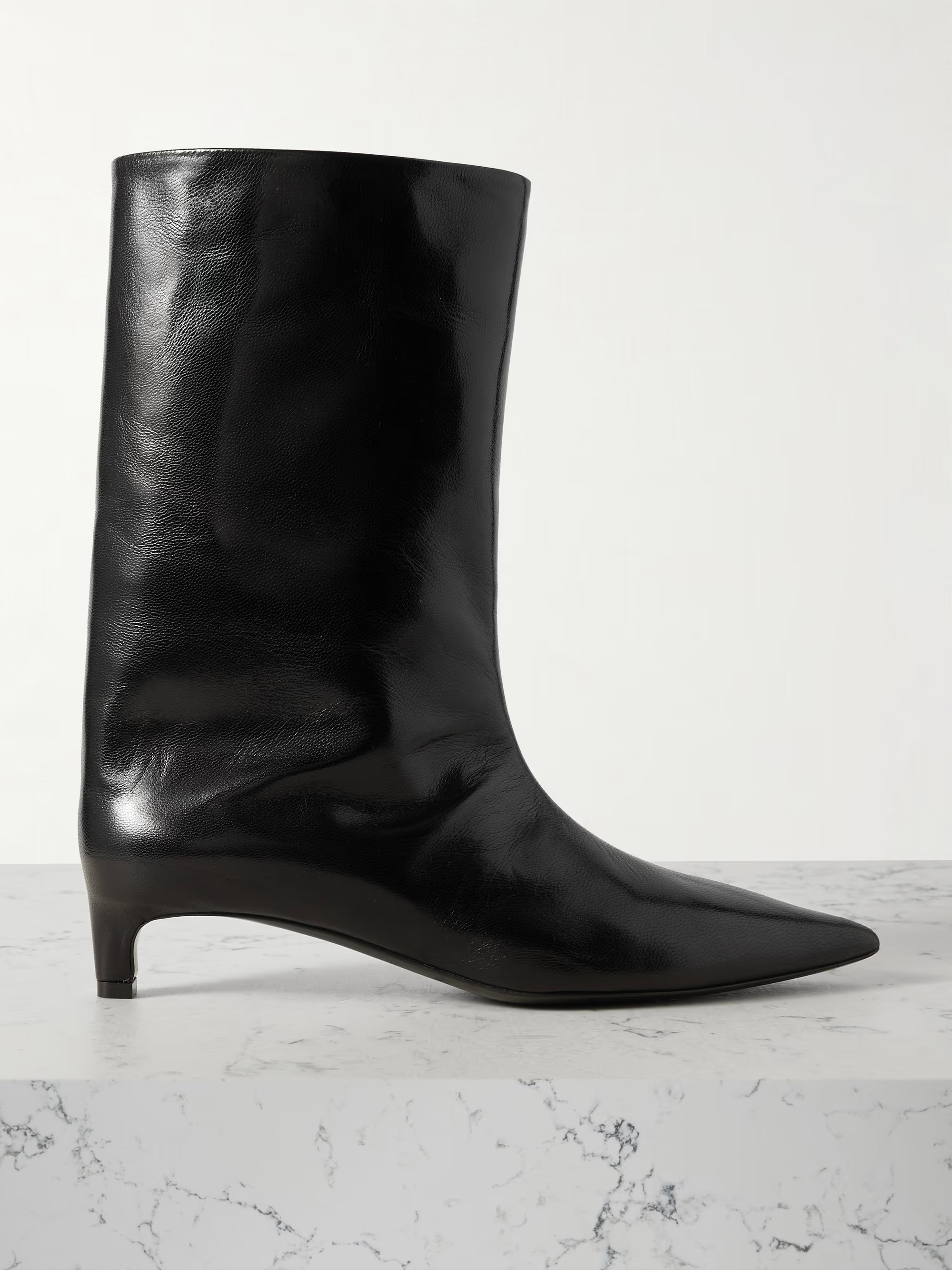 Leather point-toe boots | NET-A-PORTER (US)