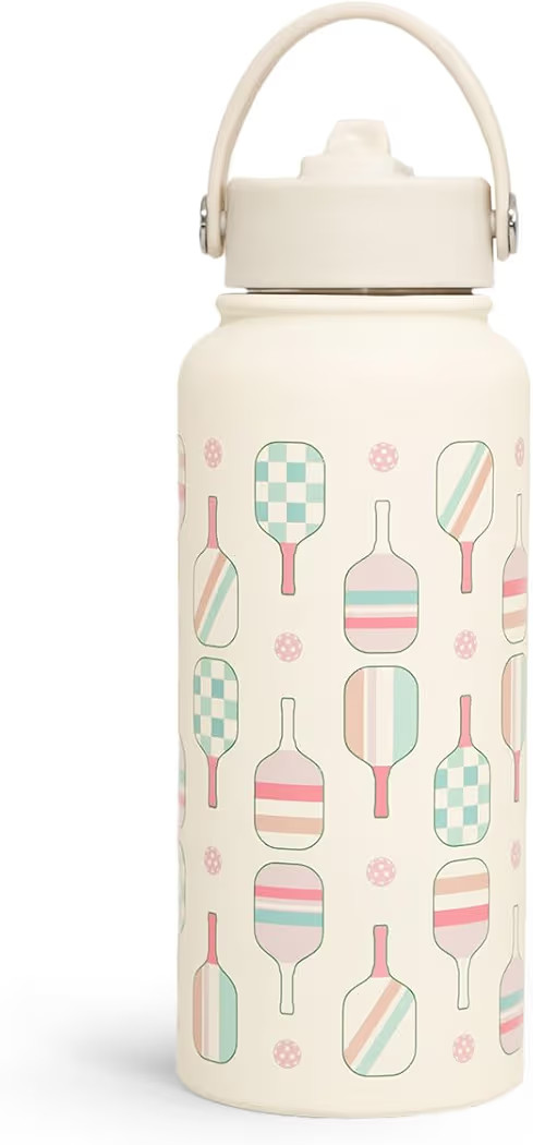 SANDJEST Pickleball Water Bottle 32oz Stainless Steel Insulated Vaccum with Lid, Pickleball Gifts... | Amazon (US)