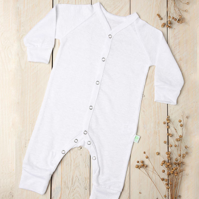 Linen Long Sleeve Baby Romper Without Feet Toddler Jumpsuit - Etsy | Etsy (US)
