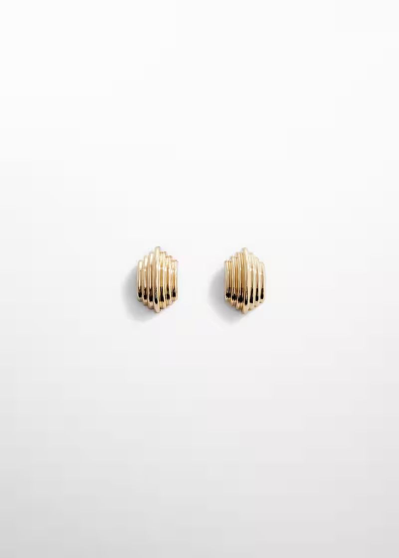 Embossed semi-hoop earrings | MANGO (US)