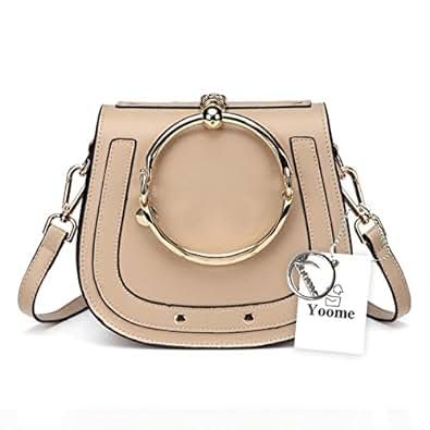 Yoome Elegant Rivets Punk Style Circular Ring Handle Handbags Messenger Crossbody Bags For Girls | Amazon (US)