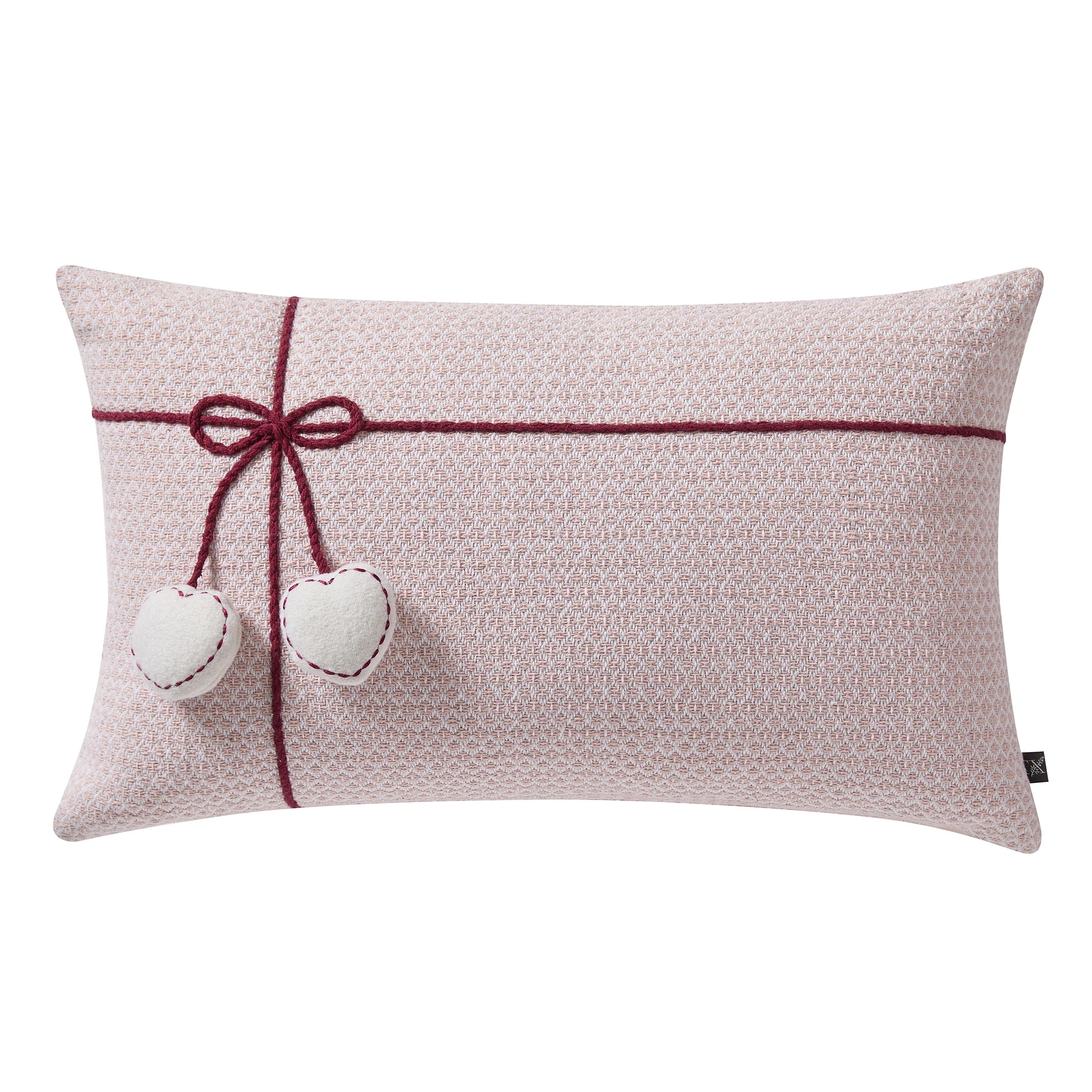 My Texas House 14" x 24" Pink Bow Tie Hearts Decorative Pillow Cover | Walmart (US)