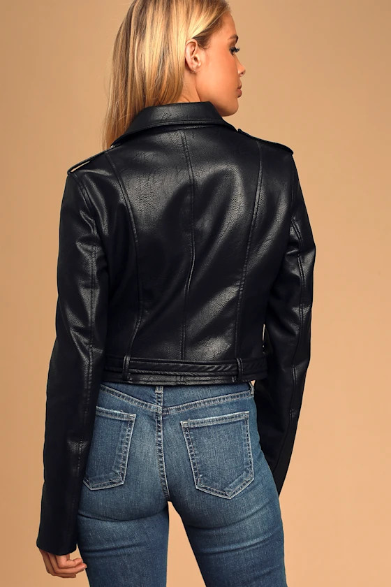 Off The Edge Black Vegan Leather Moto Jacket | Lulus