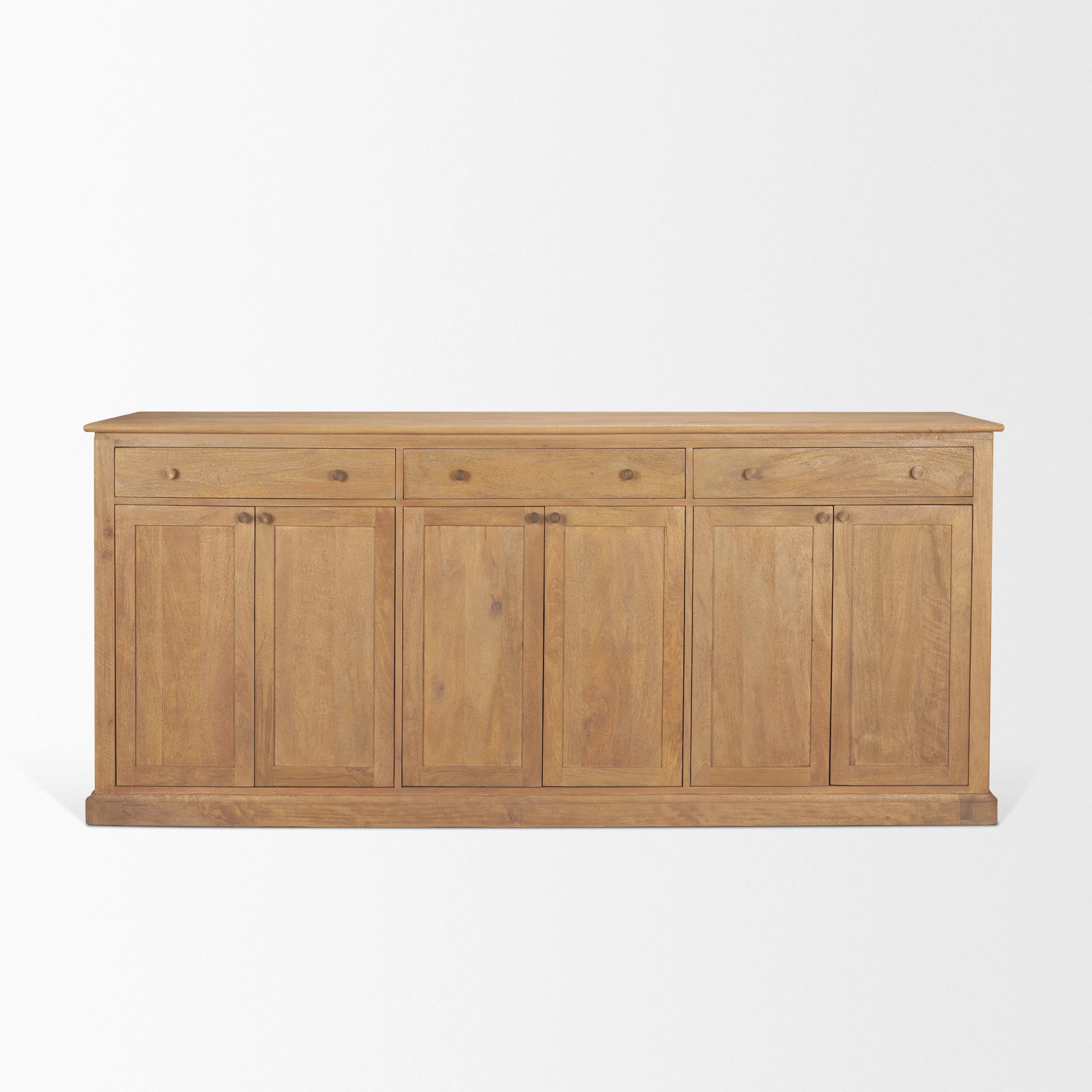 Braxton Solid Mango Wood Sideboard with Antiqued Brass Hardware and Cable Management | Wayfair North America