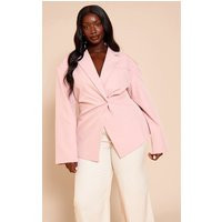 Plus Pale Pink Tailored Cinched Waist Blazer, Pale Pink | PrettyLittleThing UK