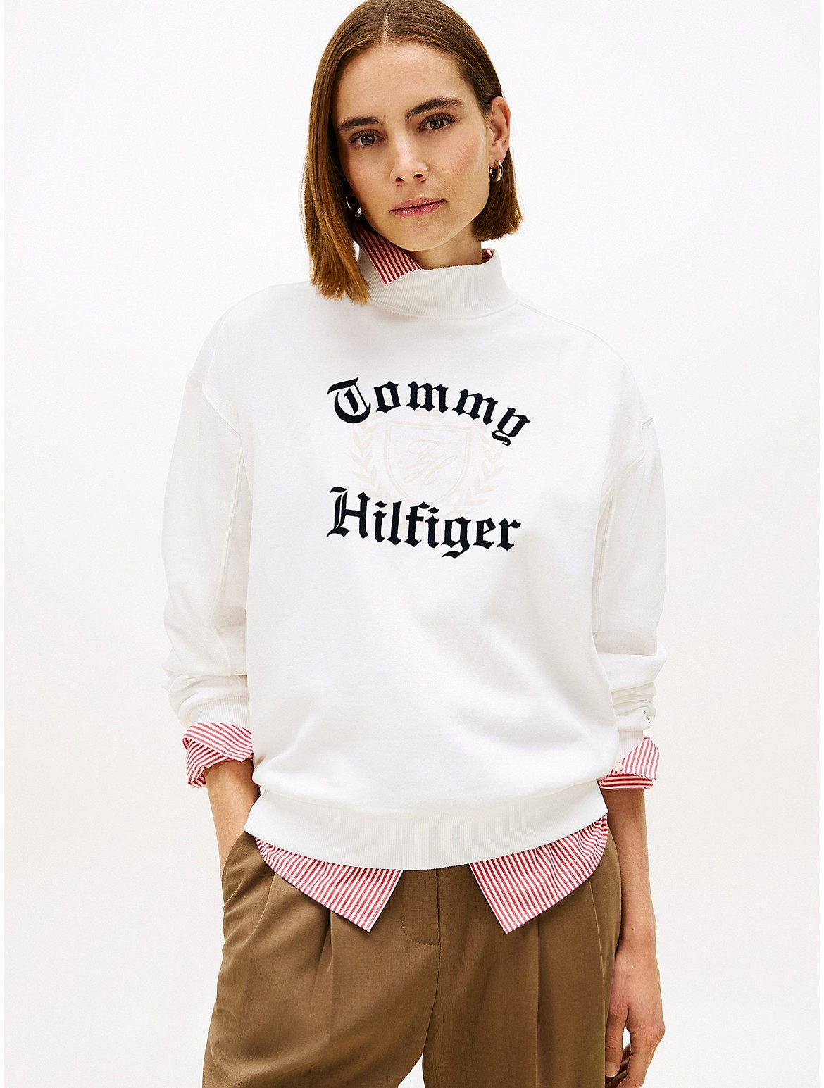 Tommy Hilfiger Women's Varsity Crest Sweatshirt - White - XS | Tommy Hilfiger (US)