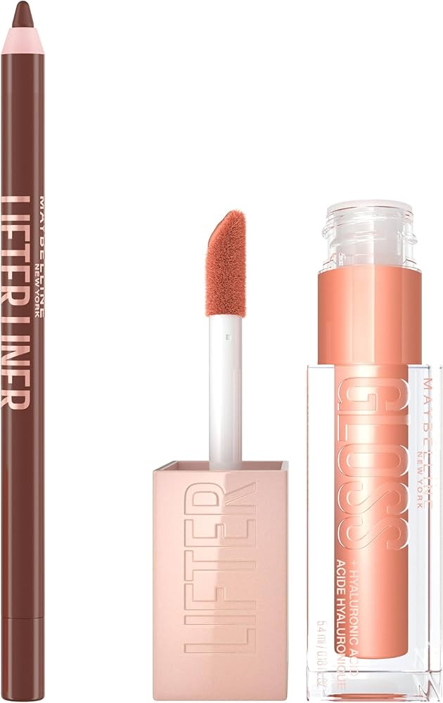 Maybelline Lifter Gloss and Lifter Liner Bundle, Lip Gloss and Lip Liner in Shades Amber and Cros... | Amazon (US)