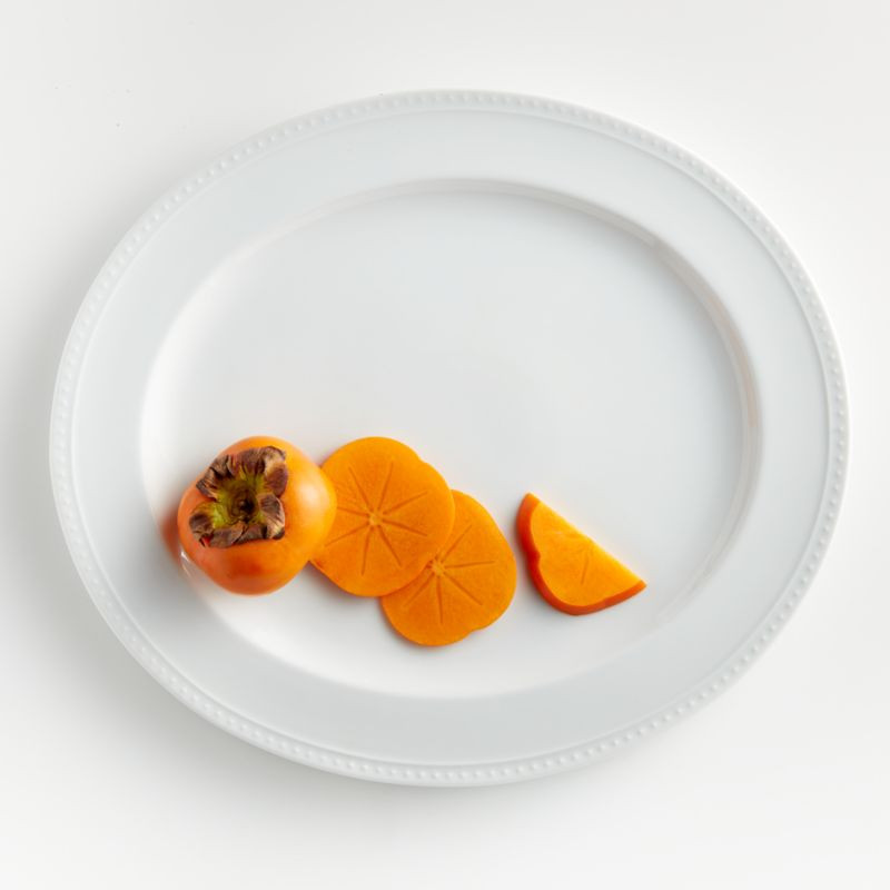 Staccato White Oval Serving Platter + Reviews | Crate & Barrel | Crate & Barrel