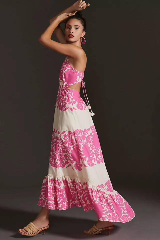 Hope For Flowers Pop-Pink Halter Maxi Dress | Anthropologie (US)