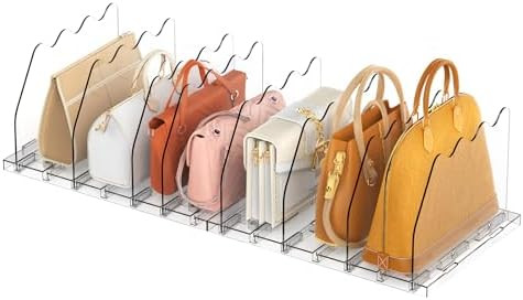 Ronlap Purse Storage Organizer for Closet, Clear Closet Bag Storage Dividers Rack Shelf Purse Div... | Amazon (US)