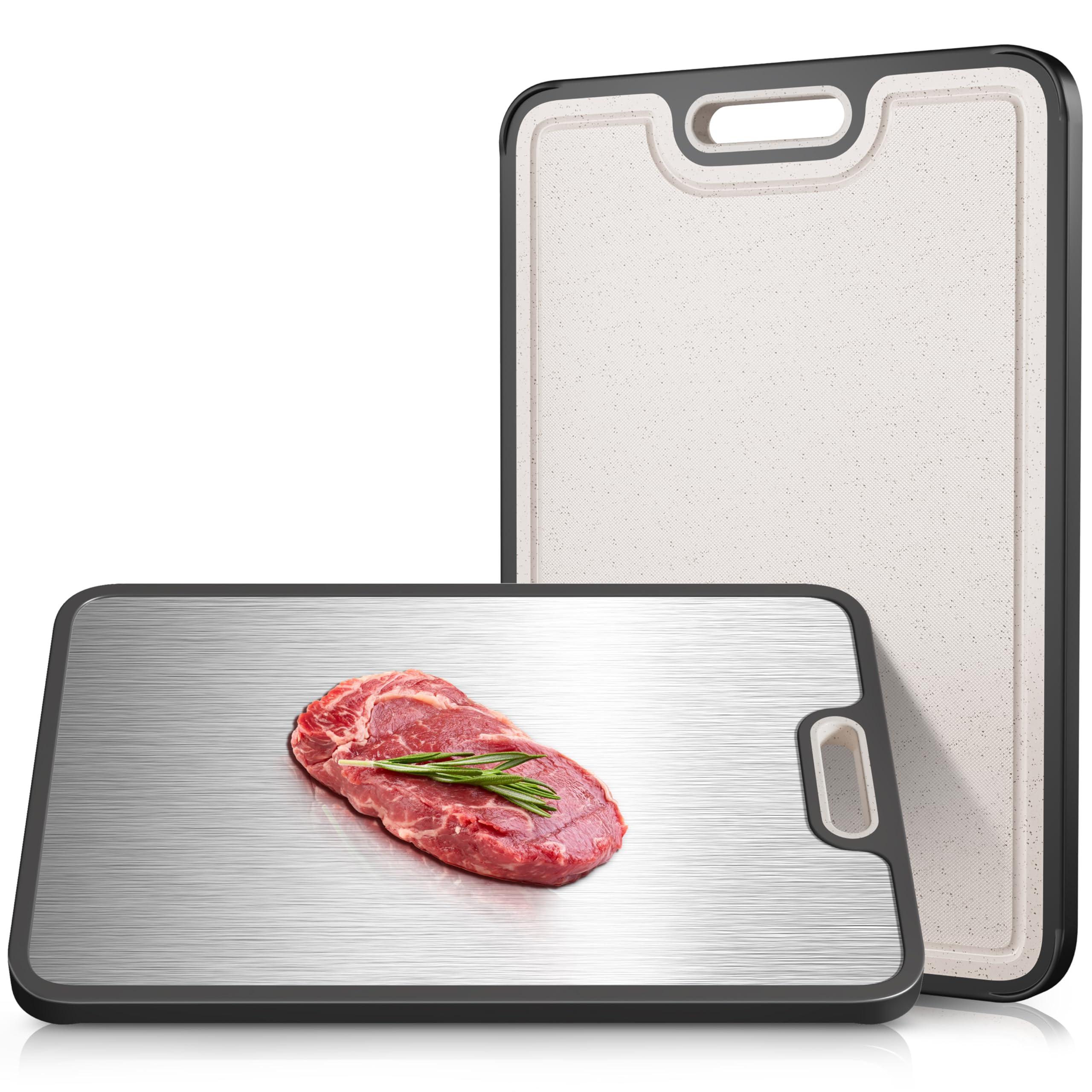 Double-Sided GR1 Titanium&Wheat Straw Cutting Board,15”*10“ Cutting Board for Kitchen, Non to... | Amazon (US)