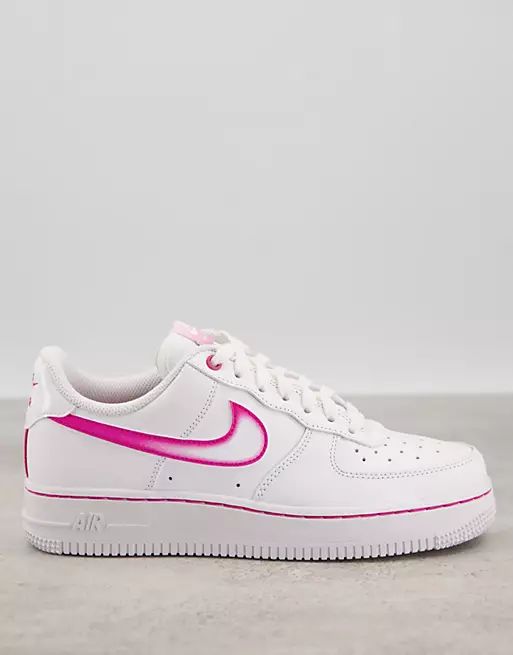 Nike Air Force 1 '07 sneakers in white/fireberry | ASOS (Global)
