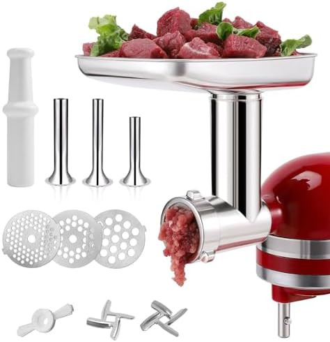 Stainless Steel Food Grinder Attachment for KitchenAid Mixers, Dishwasher Safe Meat Processor Ace... | Amazon (US)