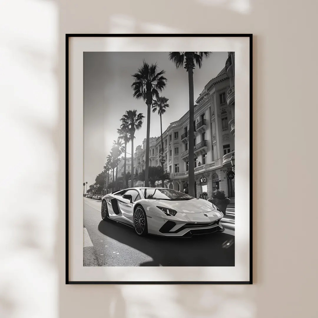 Lamborghini Aventador Monaco Poster, Black and White Lamborghini Print, Lamborghini Wall Art, Lux... | Etsy (US)