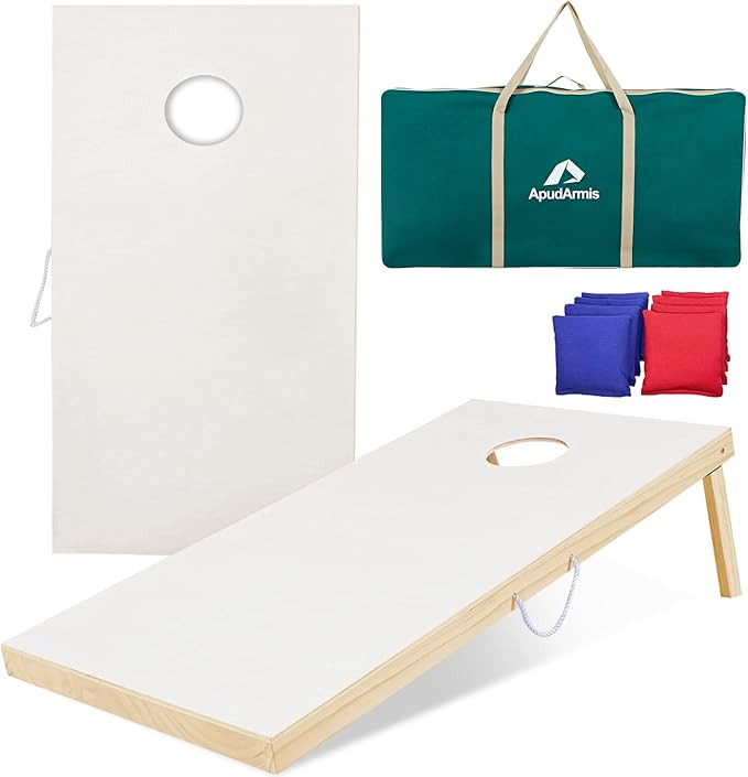 ApudArmis Wooden Cornhole Boards Set, 4x2Ft Classic Cornhole Outdoor Games Set with 8 Cornhole Be... | Amazon (US)