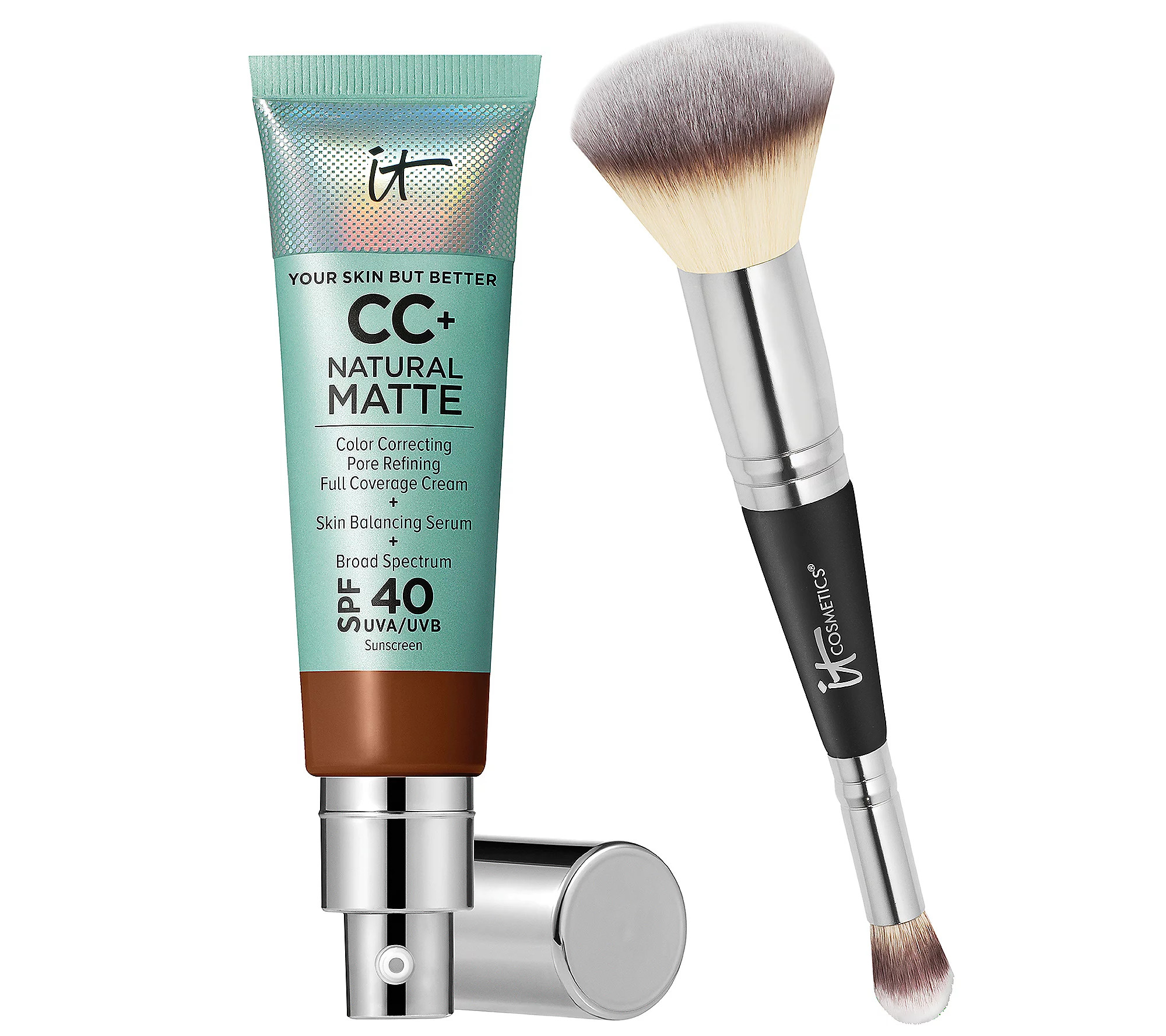 A-D IT Cosmetics CC+ Natural Matte w/Luxe BrushAuto-Delivery | QVC