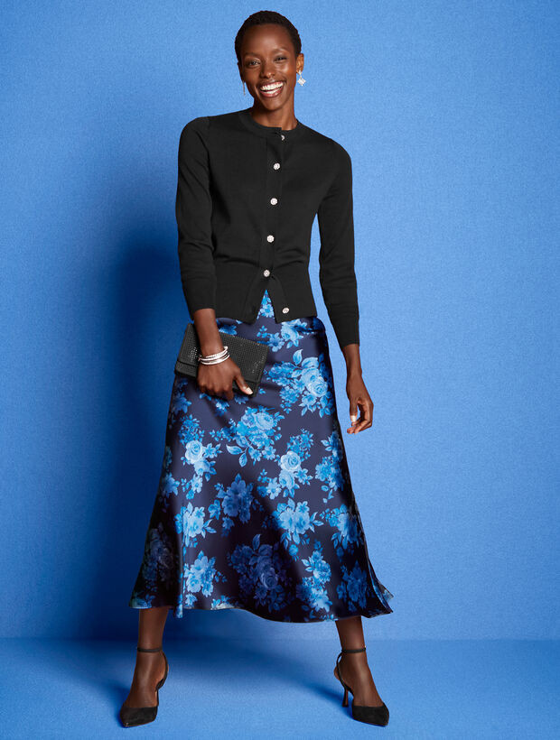 Satin Maxi Slip Skirt - Flourish Floral | Talbots