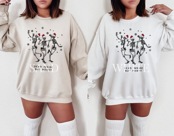 Dead Inside but Merry Sweatshirt // Funny Christmas Sweatshirt | Etsy | Etsy (US)