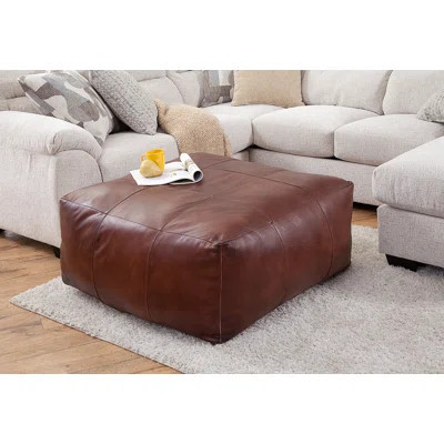 Vladiana Genuine Leather Square Ottoman Coffee Table | Wayfair Professional