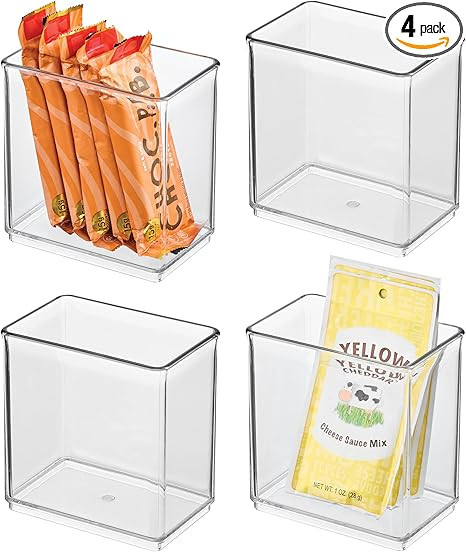iDesign Deep Inner Organizer Bin - Set of 4 - Clear - Made in USA | Amazon (US)