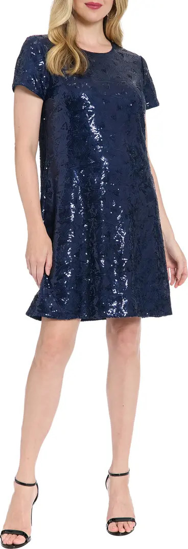 London Times Triangle Sequin Shift Dress | Nordstromrack | Nordstrom Rack