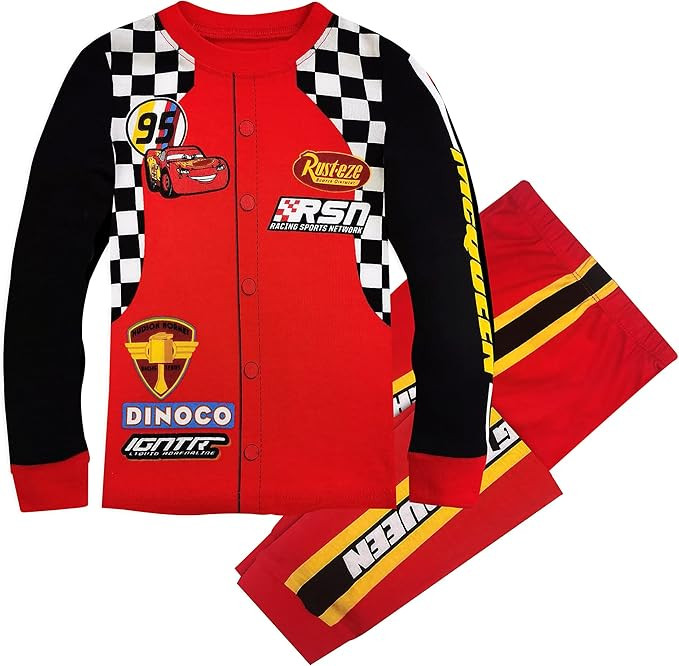 Disney Pixar Lightning McQueen Pit Crew Costume PJ PALS for Boys – Cars | Amazon (US)