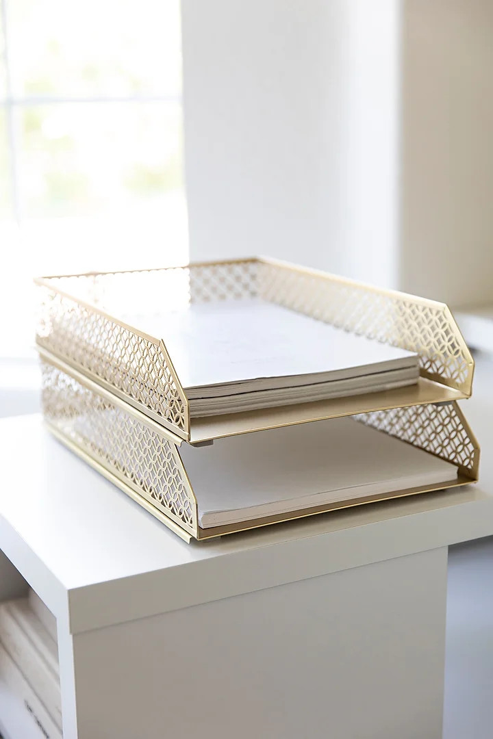 Blu Monaco Gold Paper Tray - Set of 2 | Walmart (US)