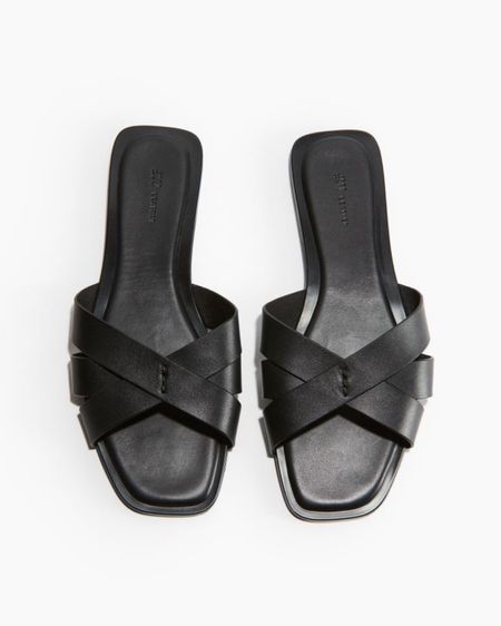 Black leather slide sandals 

#LTKfindsunder50 #LTKshoecrush #LTKstyletip