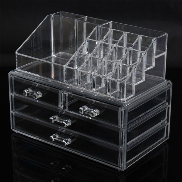 4 Drawers Acrylic Clear Makeup Organizer Cosmetic Display Nail Polish Storage Holder | Newchic