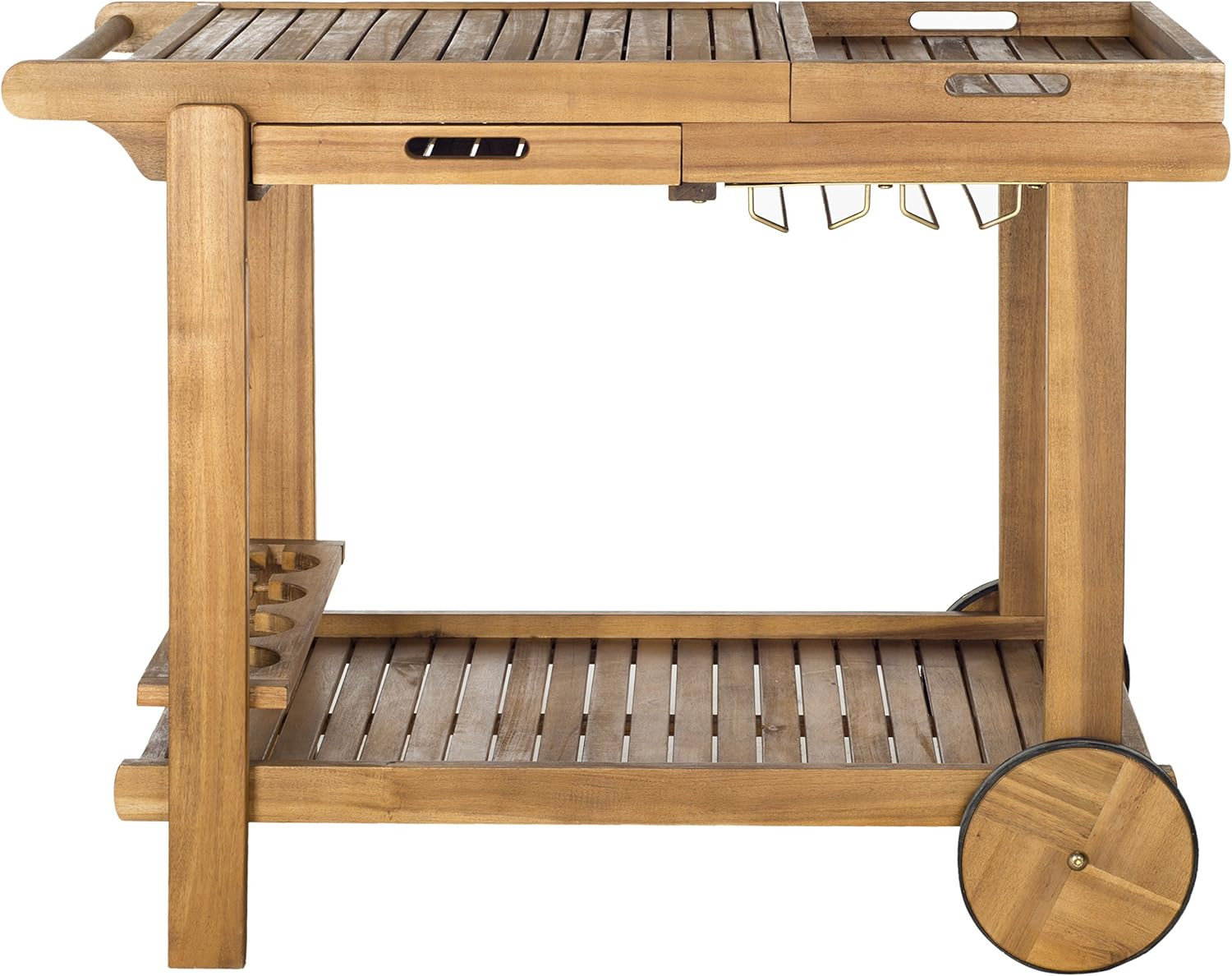 Safavieh -Outdoor Collection Orland Natural Wood Tea Trolley Cart | Amazon (US)