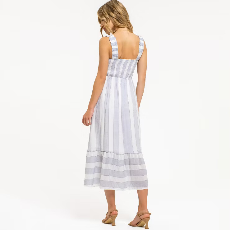 August Sky Women's Ruched Straps Midi Dress | Target